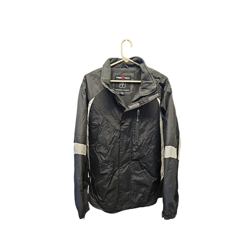 Free Tech Mens Performance Outerwear Jacket Black Grey Fleece Lined FM20502Y L